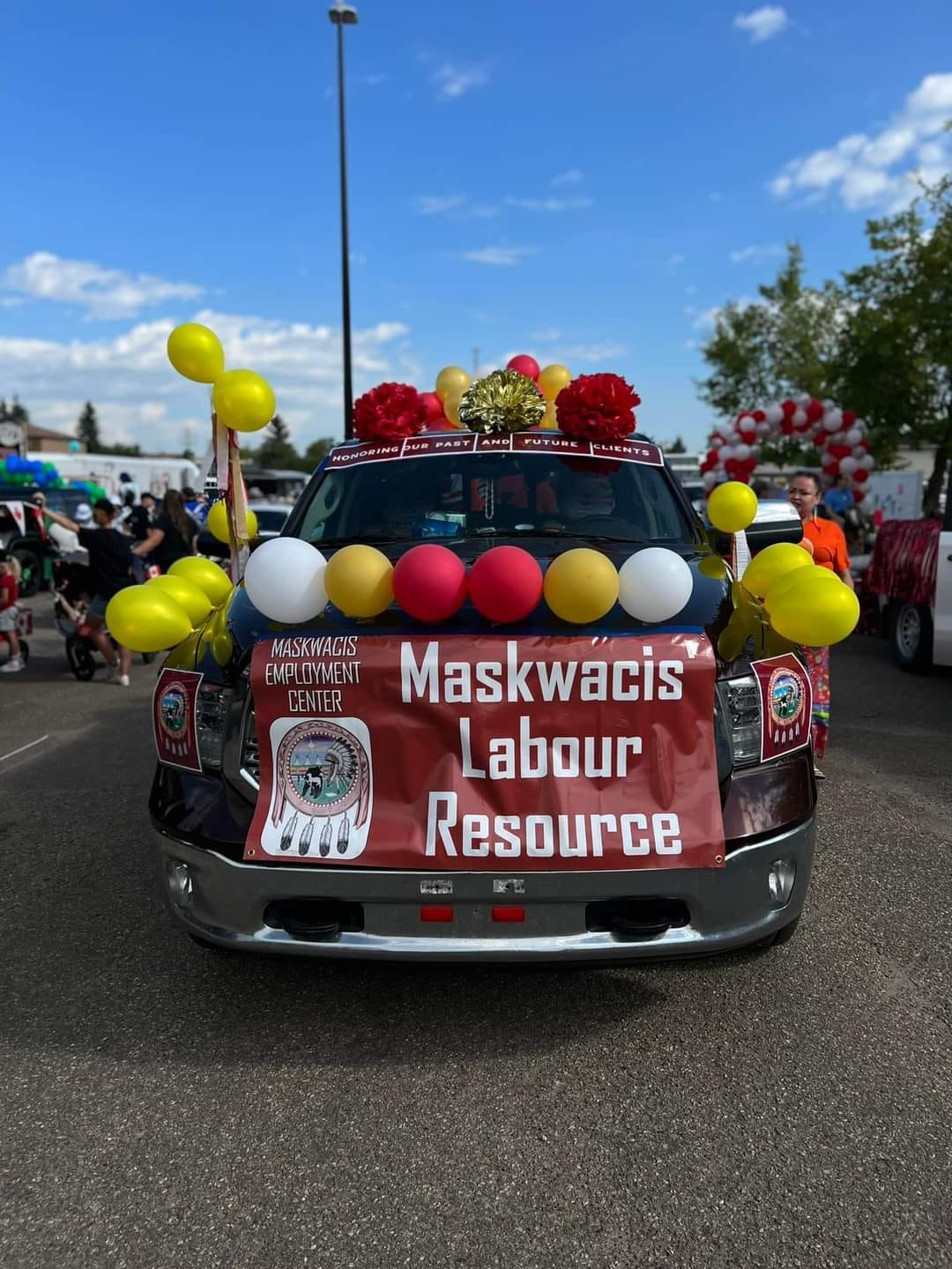 Maskwacîs Employment Center and their float in the Ponoka Parade this