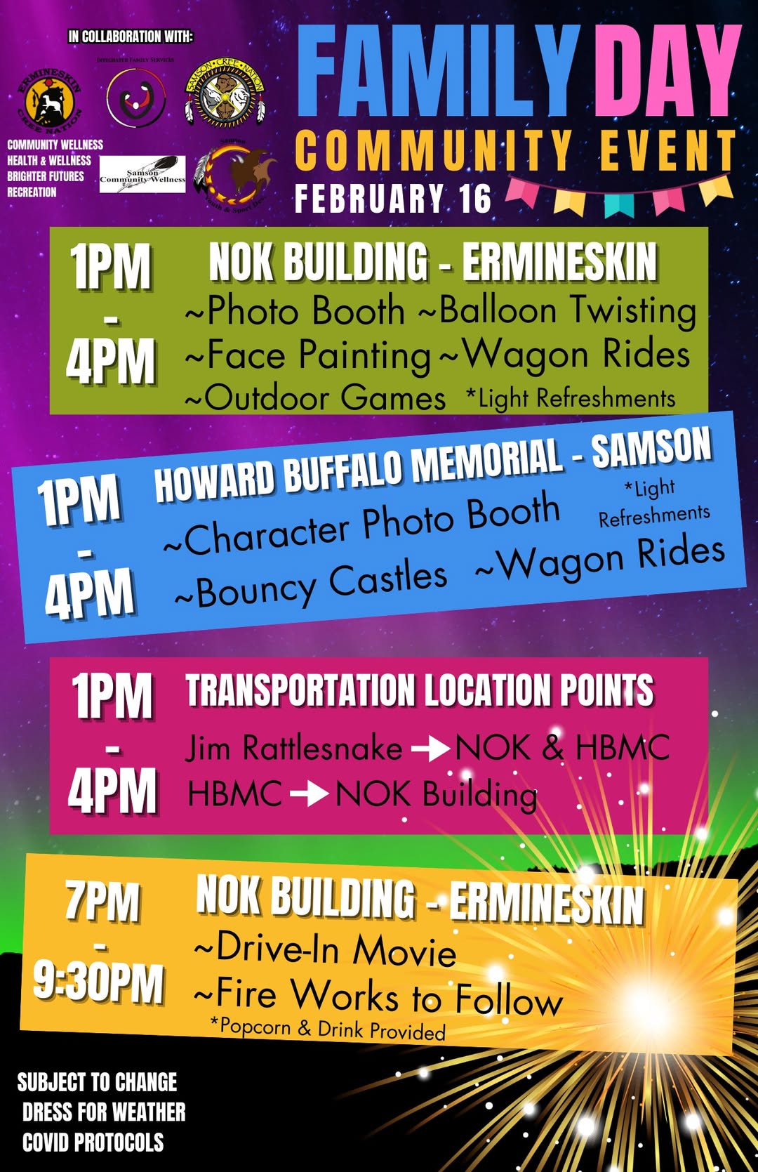 FAMILY DAY COMMUNITY EVENT! February 16, 2025 Ermineskin Cree Nation